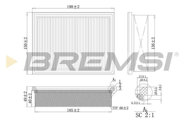 Bremsi FA2110 Air filter FA2110