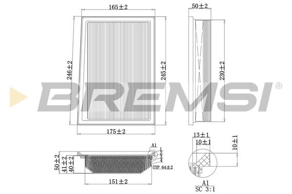 Bremsi FA0117 Air filter FA0117