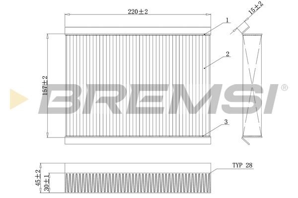 Bremsi FC0168C Filter, interior air FC0168C