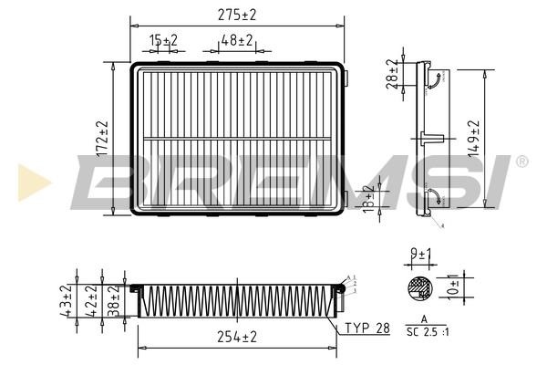 Bremsi FA0550 Air filter FA0550