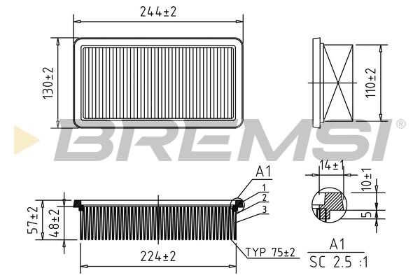 Bremsi FA1635 Air filter FA1635