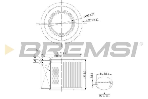 Bremsi FA2142 Air filter FA2142