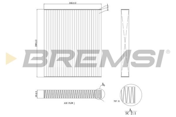 Bremsi FC0424C Filter, interior air FC0424C