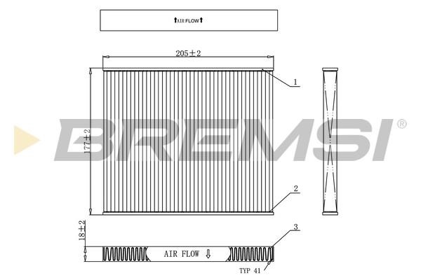Bremsi FC0162 Filter, interior air FC0162