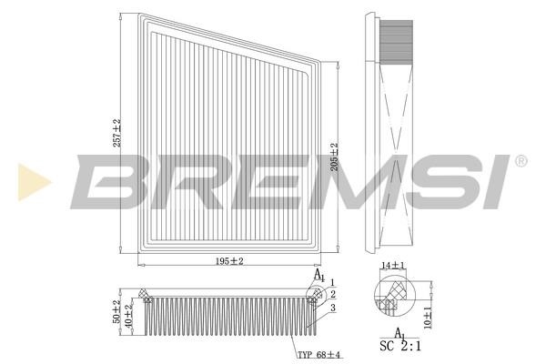 Bremsi FA1106 Air filter FA1106 FA1106 Bremsi Air filter