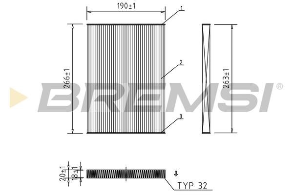 Bremsi FC0076 Filter, interior air FC0076