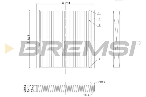 Bremsi FC0437C Filter, interior air FC0437C