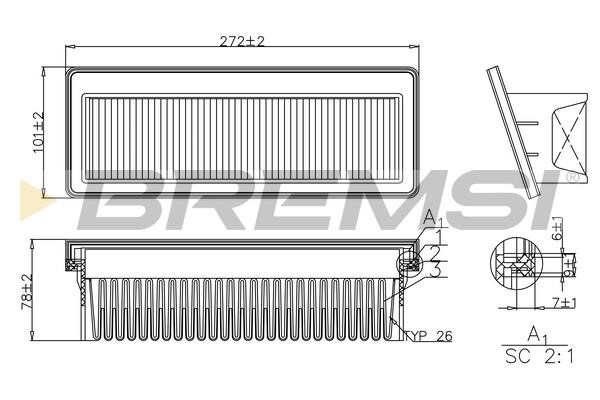 Bremsi FA1198 Air filter FA1198