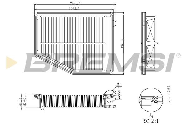 Bremsi FA1180 Air filter FA1180
