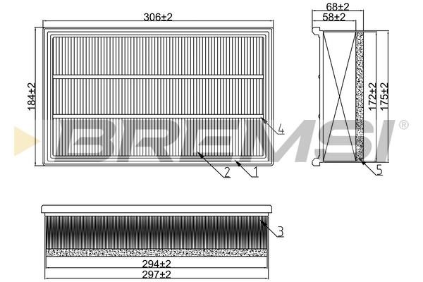 Bremsi FA2178 Air filter FA2178