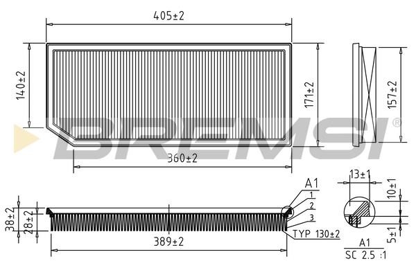 Bremsi FA1345 Air filter FA1345