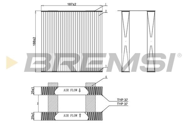 Bremsi FC0892 Filter, interior air FC0892