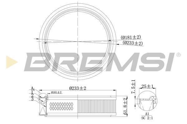 Bremsi FA2117 Air filter FA2117