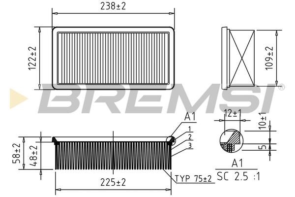 Bremsi FA0540 Air filter FA0540