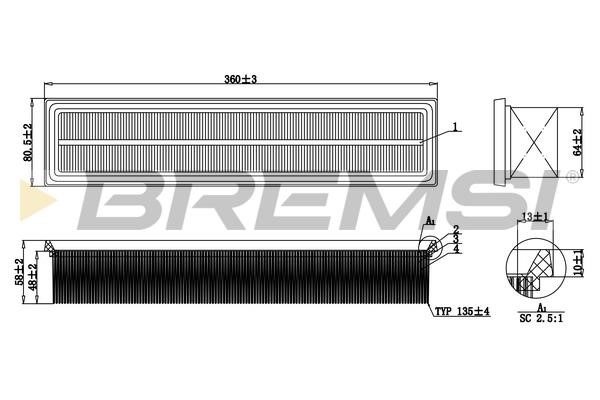 Bremsi FA0132 Air filter FA0132