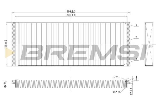 Bremsi FC1329C Filter, interior air FC1329C