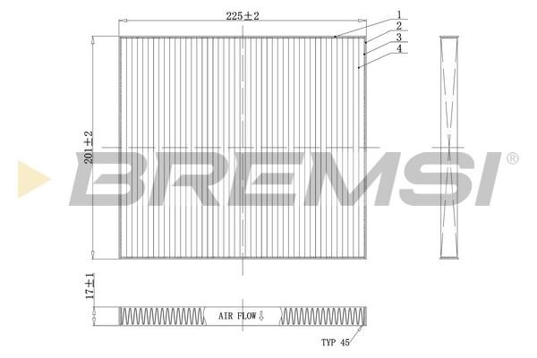 Bremsi FC0447 Filter, interior air FC0447