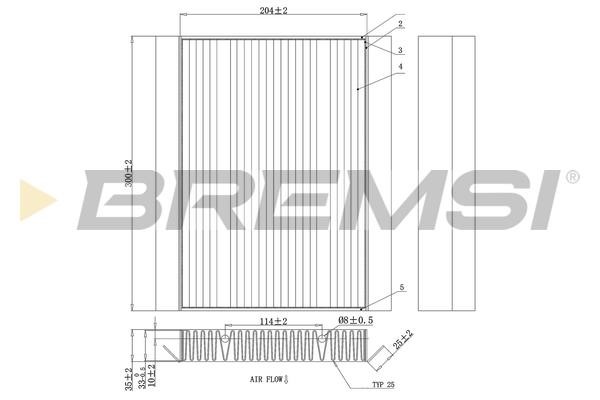 Bremsi FC0876A Filter, interior air FC0876A