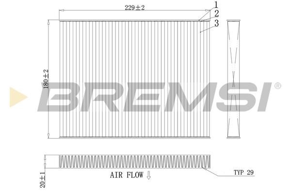 Bremsi FC0443C Filter, interior air FC0443C