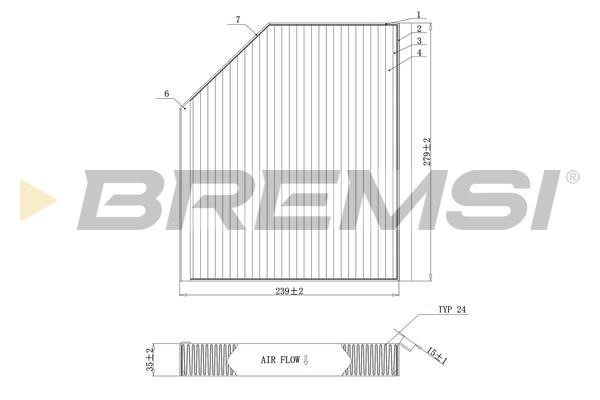 Bremsi FC0406C Filter, interior air FC0406C