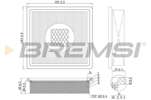 Bremsi FA1139 Air filter FA1139