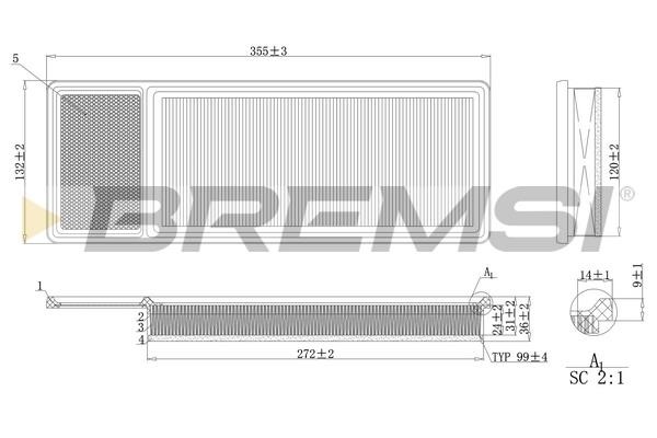 Bremsi FA0202 Air filter FA0202