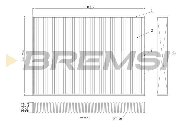 Bremsi FC0410C Filter, interior air FC0410C