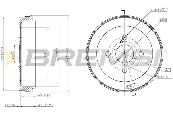 Bremsi CR5338 Rear brake drum CR5338