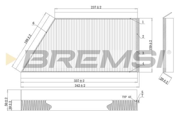 Bremsi FC0088C Filter, interior air FC0088C