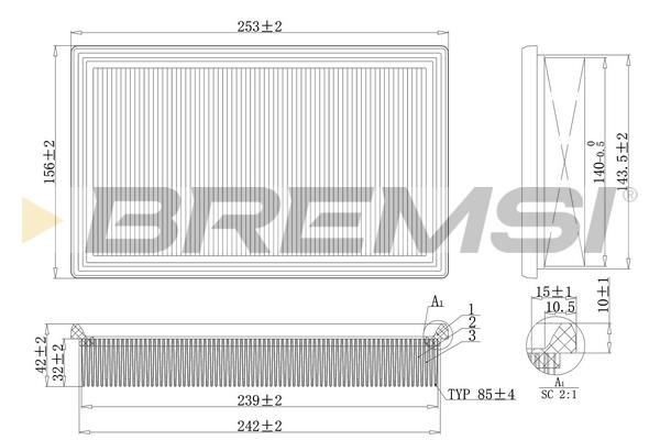 Bremsi FA2140 Air filter FA2140