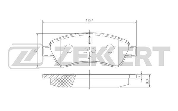 Zekkert BS-1434 Brake Pad Set, disc brake BS1434
