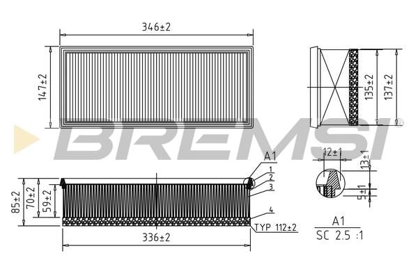 Bremsi FA0531 Air filter FA0531
