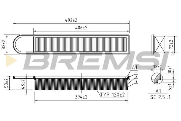 Bremsi FA0533 Air filter FA0533