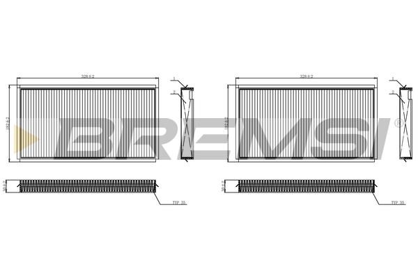 Bremsi FC0950C Filter, interior air FC0950C