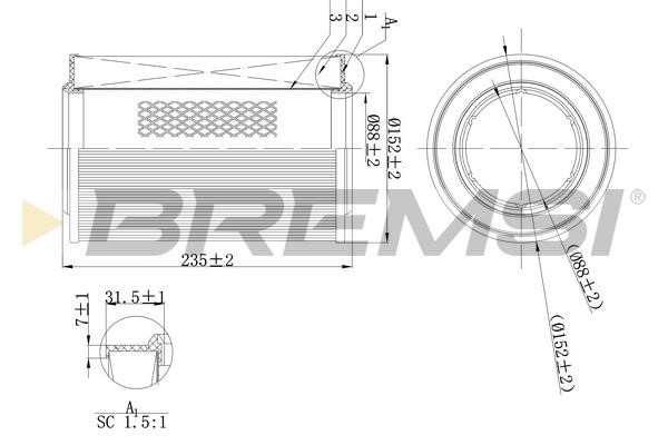 Bremsi FA2111 Air filter FA2111