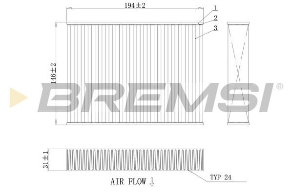 Bremsi FC0432A Filter, interior air FC0432A