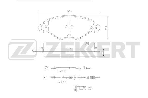 Zekkert BS-2909 Brake Pad Set, disc brake BS2909