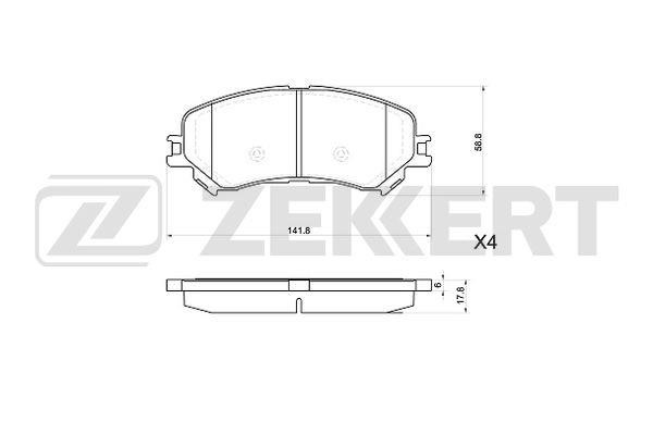 Zekkert BS-1080 Brake Pad Set, disc brake BS1080