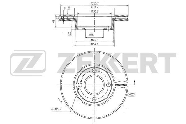 Zekkert BS-5081 Front brake disc ventilated BS5081