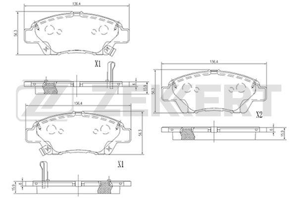 Zekkert BS-2171 Brake Pad Set, disc brake BS2171