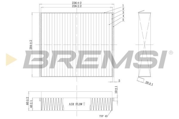 Bremsi FC1333 Filter, interior air FC1333