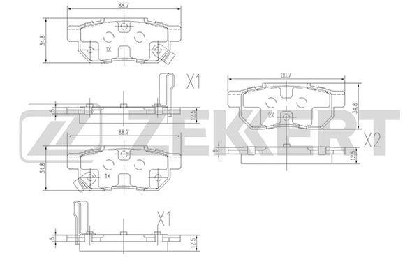 Zekkert BS-1259 Front disc brake pads, set BS1259