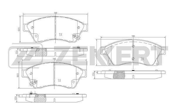 Zekkert BS-1301 Brake Pad Set, disc brake BS1301