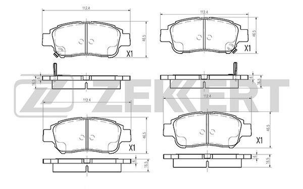 Zekkert BS-1266 Brake Pad Set, disc brake BS1266