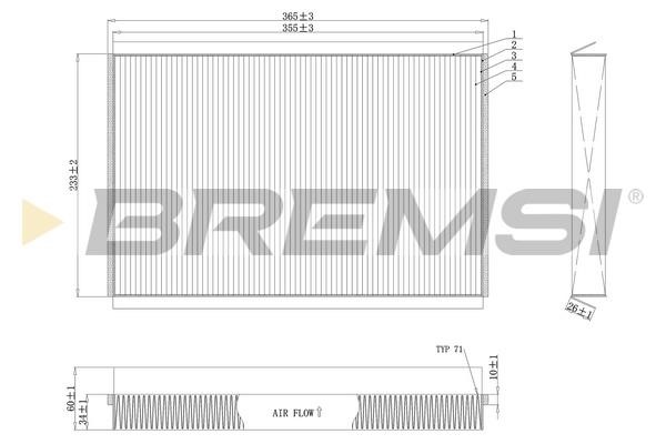 Bremsi FC0857 Filter, interior air FC0857