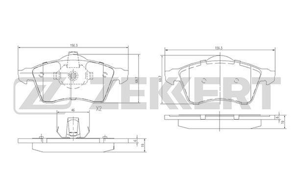Zekkert BS-1282 Brake Pad Set, disc brake BS1282