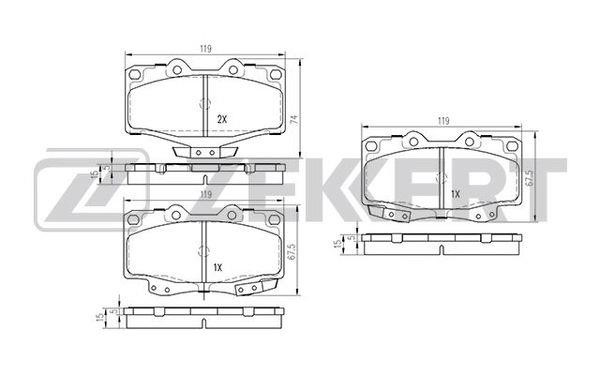 Zekkert BS-2089 Brake Pad Set, disc brake BS2089