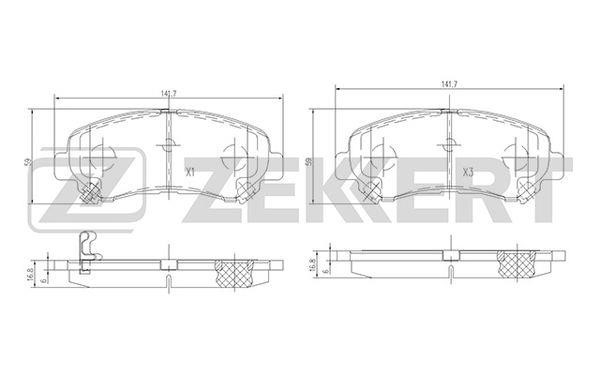 Zekkert BS-2296 Brake Pad Set, disc brake BS2296