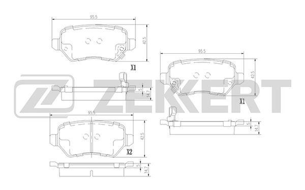 Zekkert BS-3017 Rear disc brake pads, set BS3017