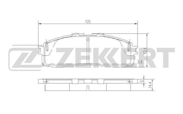 Zekkert BS-2104 Rear disc brake pads, set BS2104